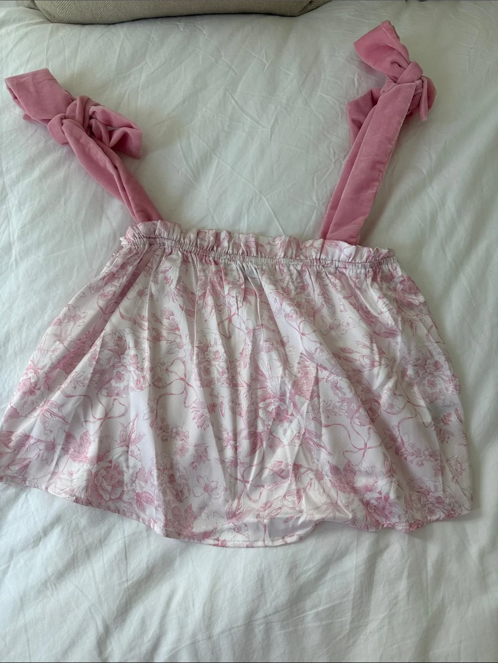 Pink Floral Ruffle Two-Piece Pajama Set - Picture 2 of 3